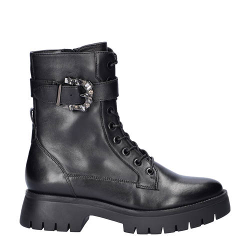 Regarde le ciel Leticia gevoerde leren veterboots zwart afbeelding