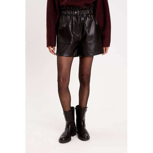 Cache Cache imitatieleren high waist short zwart afbeelding