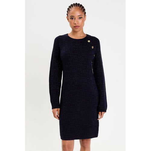 Cache Cache jurk met col met glitter donkerblauw afbeelding