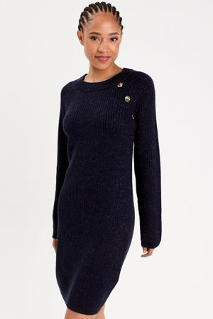 jurk met glitter donkerblauw
