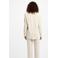 Morgan regular blazer met linnen met krijtstreep beige
