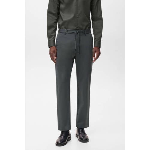 Mango Man slim casual broek donkergroen afbeelding