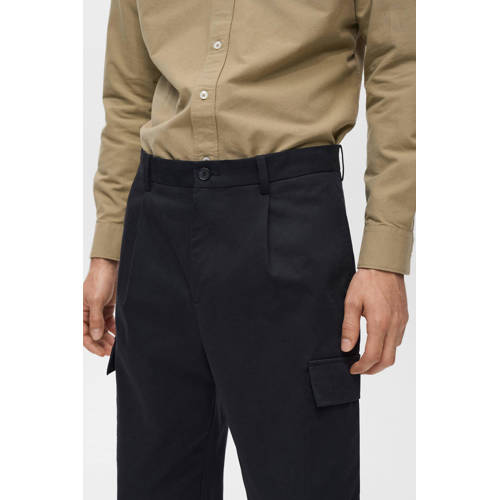 Mango Man regular casual broek donkerblauw afbeelding
