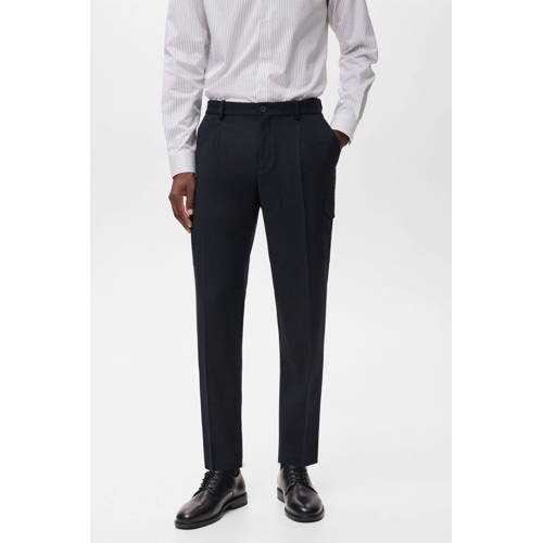 Mango Man slim cargo broek donkerblauw afbeelding