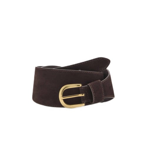 Mango suede tailleriem donkerbruin afbeelding