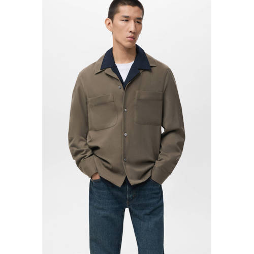 Mango Man regular casual overhemd groen afbeelding