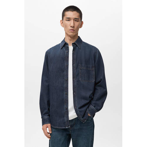Mango Man regular casual overhemd blauw afbeelding