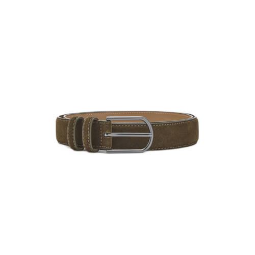Mango Man suede riem kaki afbeelding
