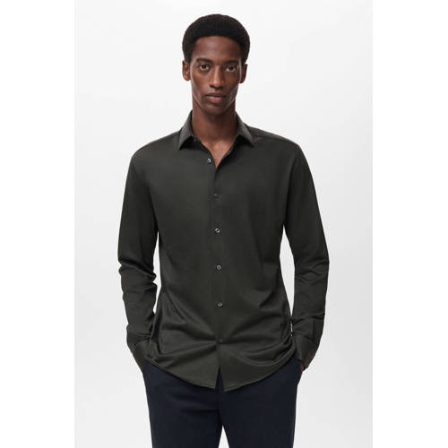 Mango Man regular casual overhemd donkergroen afbeelding