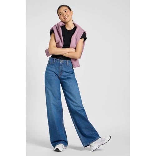 Lee wide leg jeans medium blue denim afbeelding
