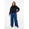 Zizzi high waist wide leg jeans dark blue denim