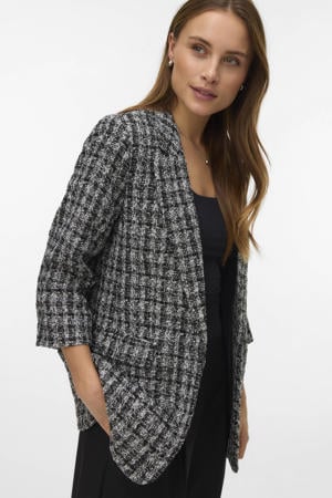 regular blazer zwart/grijs