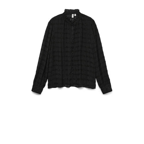 VERO MODA geruit blousetop zwart met glitter afbeelding