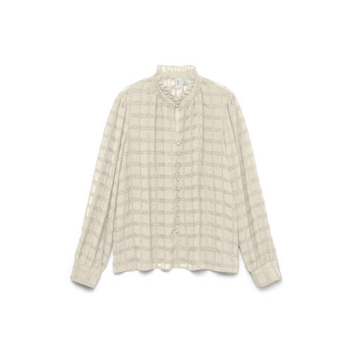 VERO MODA geruit blousetop ecru met glitter afbeelding