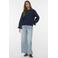 VERO MODA gebloemde gebreide trui marineblauw