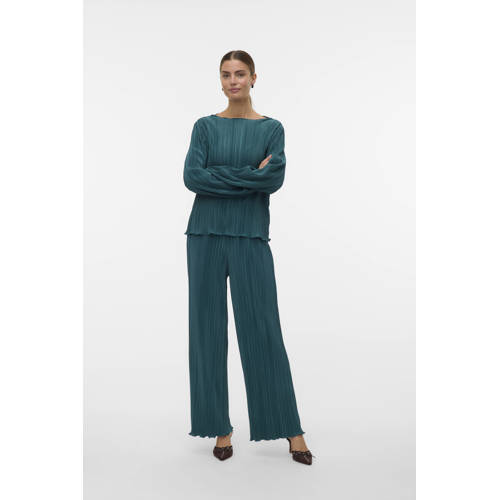 VERO MODA regular high waist casual broek groen afbeelding