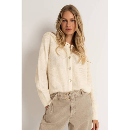 CLAUDIA BY CLAUDIA STRÄTER cardigan met wol ecru gebreid afbeelding