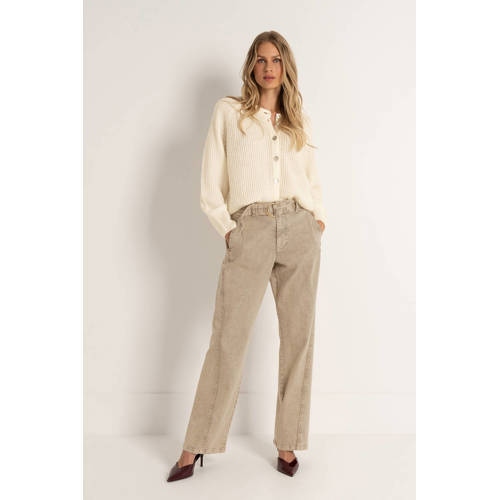 CLAUDIA BY CLAUDIA STRÄTER high waist straight leg jeans taupe afbeelding