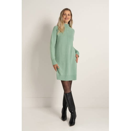 CLAUDIA BY CLAUDIA STRÄTER wollen jurk met col gebreid mintgroen afbeelding