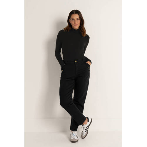 CLAUDIA BY CLAUDIA STRÄTER denim slim high waist broek zwart afbeelding