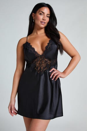 satijnlook slipdress Mya zwart