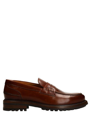 leren loafers cognac