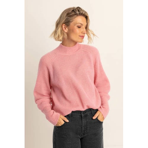 Expresso trui met wol roze gebreid afbeelding