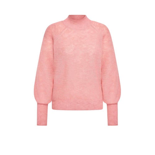 Expresso trui met wol roze gebreid afbeelding