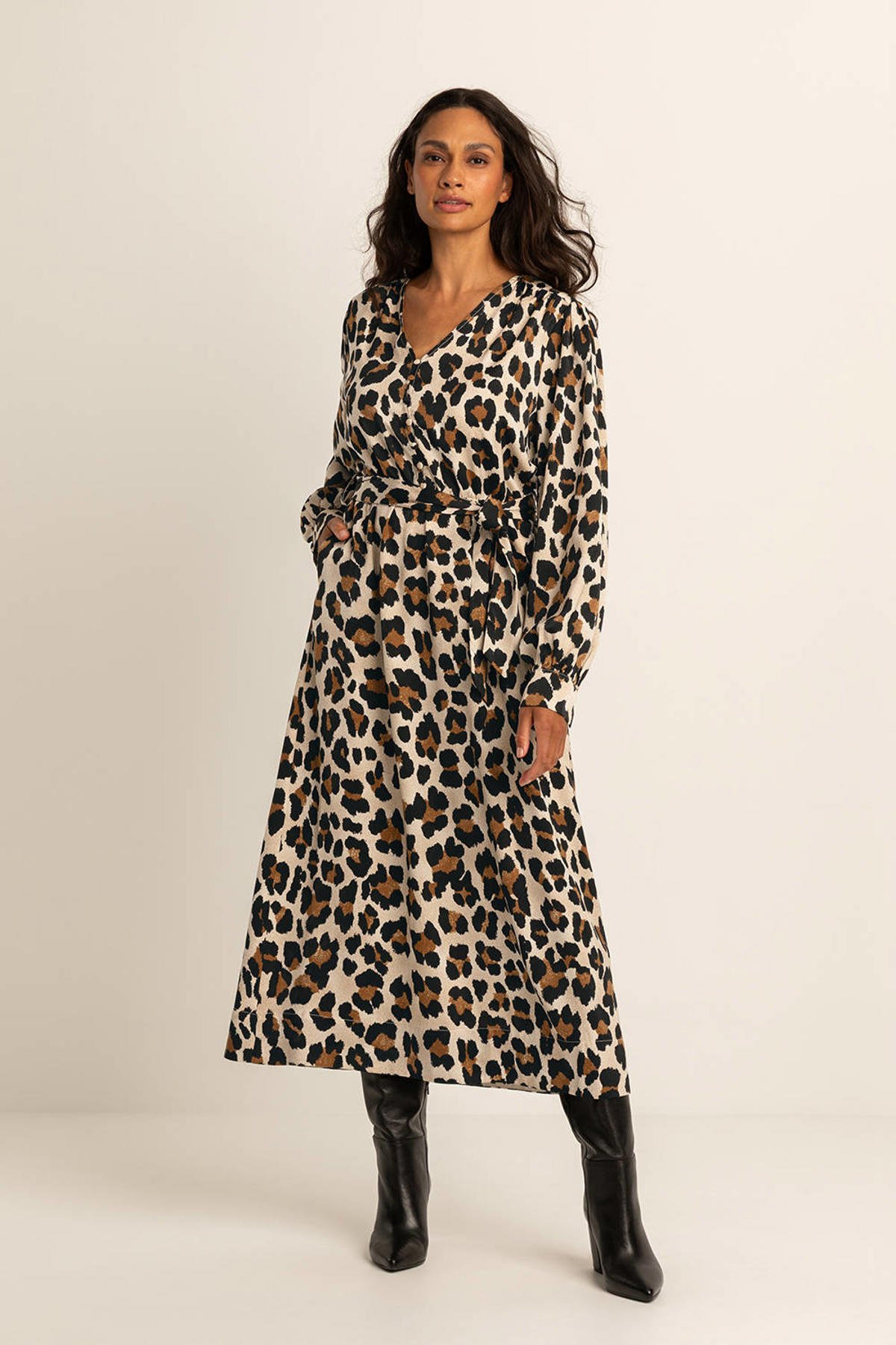 Maxi Jurk Midi Jurk Panterprint Leopard Lange Jurk Shoeby Leopard