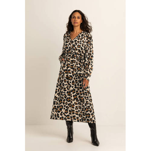 Expresso midi jurk met panterprint beige afbeelding