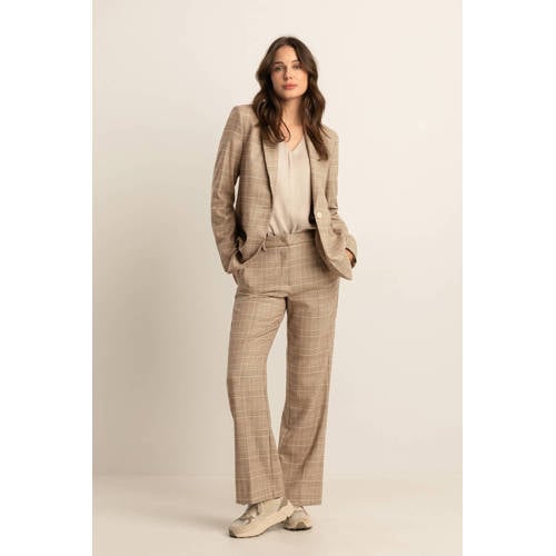 Expresso wide leg high waist pantalon beige afbeelding