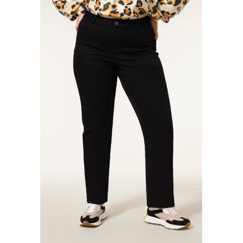 Miss Etam Plus straight leg jeans zwart afbeelding