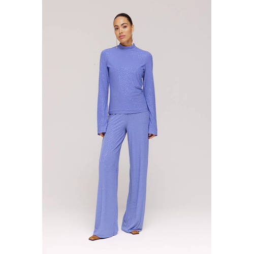 HARPER & YVE wide leg regular waist casual broek lichtblauw afbeelding