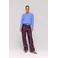 HARPER & YVE imitatieleren wide leg regular waist broek donkerrood