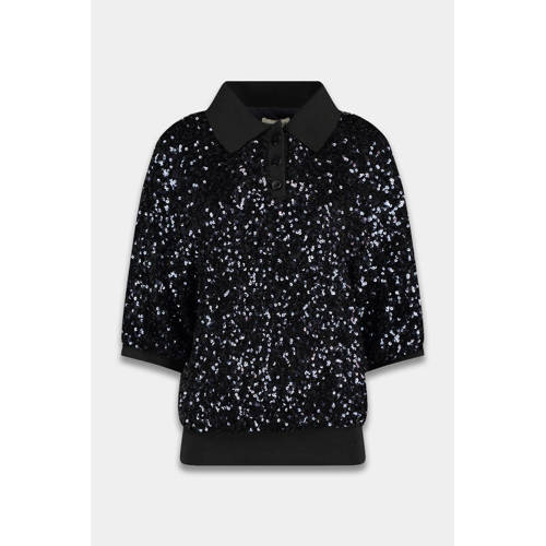HARPER & YVE T-shirt zwart met pailletten afbeelding