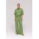 HARPER & YVE wide leg regular waist casual broek groen met pailletten