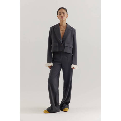 HARPER & YVE wide leg regular waist broek grijs afbeelding