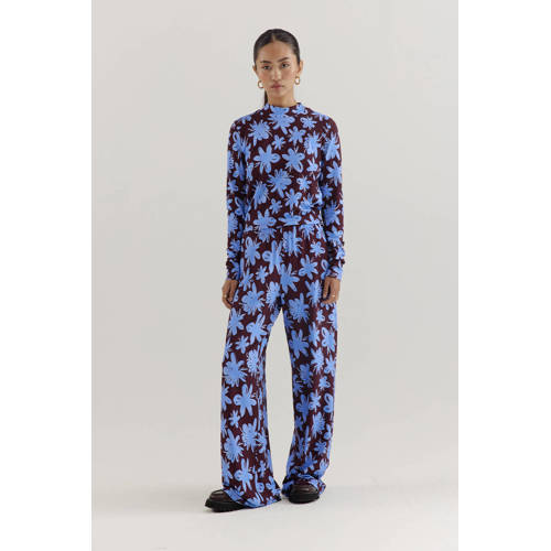 HARPER & YVE wide leg regular waist casual broek blauw afbeelding