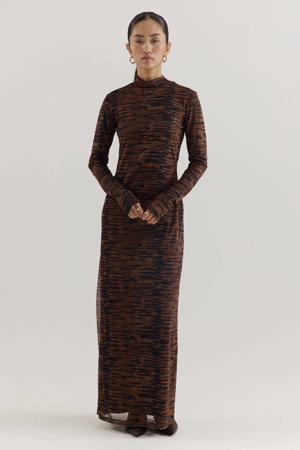 maxi jurk bruin