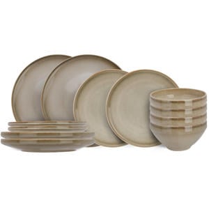 Serviesset Conico 12-delig / 4 personen - 4 dinerborden, 4 dessertborden en 4 kommen
