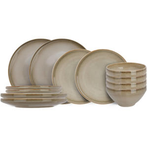 Serviesset Conico 12-delig / 4 personen - 4 dinerborden, 4 dessertborden en 4 kommen