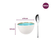 thumbnail: Cosy & Trendy Serviesset Laguna Azzurro 12-delig / 4 personen - 4 dinerborden, 4 ontbijtborden en 4 kommen