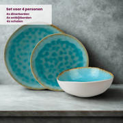 thumbnail: Cosy & Trendy Serviesset Laguna Azzurro 12-delig / 4 personen - 4 dinerborden, 4 ontbijtborden en 4 kommen