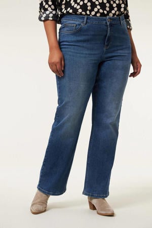 straight leg jeans medium blue denim