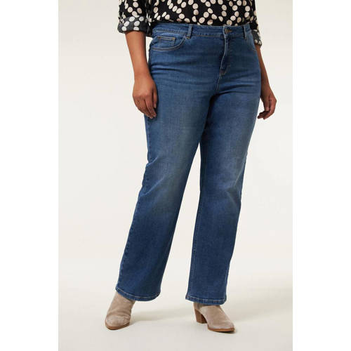 Miss Etam Plus straight leg jeans medium blue denim afbeelding