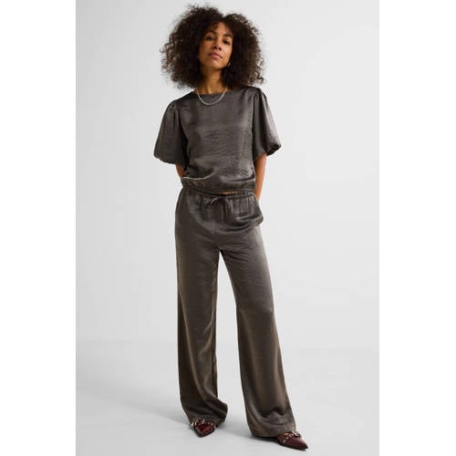 Ruby metallic top met pofmouwen zilver afbeelding