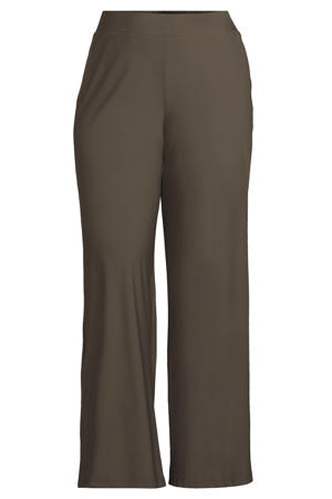 wide leg travel broek olijfgroen