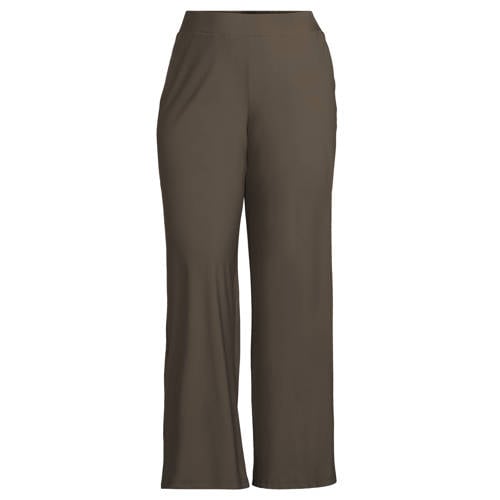 GREAT LOOKS wide leg travel broek olijfgroen afbeelding