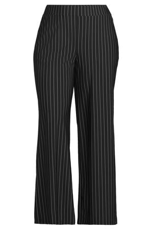 travel wide leg broek met strepenprint zwart/wit