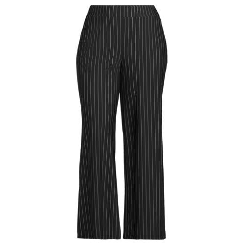 GREAT LOOKS travel wide leg broek met strepenprint zwart/wit afbeelding
